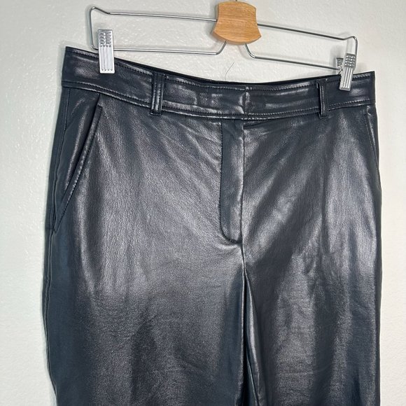 Aritizia The Melina Pant FLAWED High Rise Faux Leather Straight Leg 12 - Picture 3 of 11